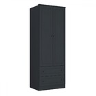 Guarda-roupa Solteiro Fort 2 Portas 2 Gavetas 100% Mdf Grafit