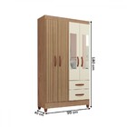 Guarda-roupa Solteiro Fortaleza 4 Portas 2 Gavetas Com Espelh