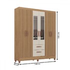 Guarda-roupa Solteiro Fortaleza 6 Portas 2 Gavetas Com Espelh