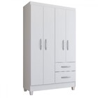 Guarda-roupa Solteiro Galápagos 4 Portas 2 Gavetas Branco Bri