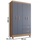 Guarda-roupa Solteiro Galápagos 4 Portas 2 Gavetas Canelato R