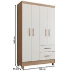 Guarda-roupa Solteiro Galápagos 4 Portas 2 Gavetas Canelato R