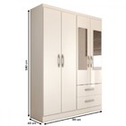 Guarda-roupa Solteiro Galápagos 4 Portas 2 Gavetas Com Espelh