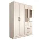Guarda-roupa Solteiro Galápagos 4 Portas 2 Gavetas Com Espelh