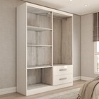 Guarda-roupa Solteiro Galápagos 4 Portas 2 Gavetas Com Espelh