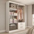 Guarda-roupa Solteiro Galápagos 4 Portas 2 Gavetas Com Espelh