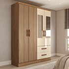 Guarda-roupa Solteiro Galápagos 4 Portas 2 Gavetas Com Espelh