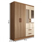 Guarda-roupa Solteiro Galápagos 4 Portas 2 Gavetas Com Espelh