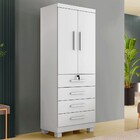Guarda-roupa Solteiro Gales 2 Portas 4 Gavetas Com Chave Bran