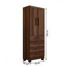 Guarda-roupa Solteiro Gales 2 Portas 4 Gavetas Com Chave Imbu