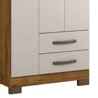 Guarda-roupa Solteiro Gandu 3 Pt 2 Gv Rústico E Off White