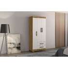 Guarda-roupa Solteiro Gandu 3 Pt 2 Gv Rústico E Off White