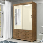 Guarda Roupa Solteiro Gaspar 2 Portas 6 Gavetas Com Espelho M