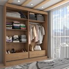 Guarda-roupa Solteiro Gold 2 Portas 2 Gavetas Flex Canelato/n