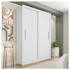 Guarda Roupa Solteiro Grande 2 Portas 2 Gavetas Branco Glass