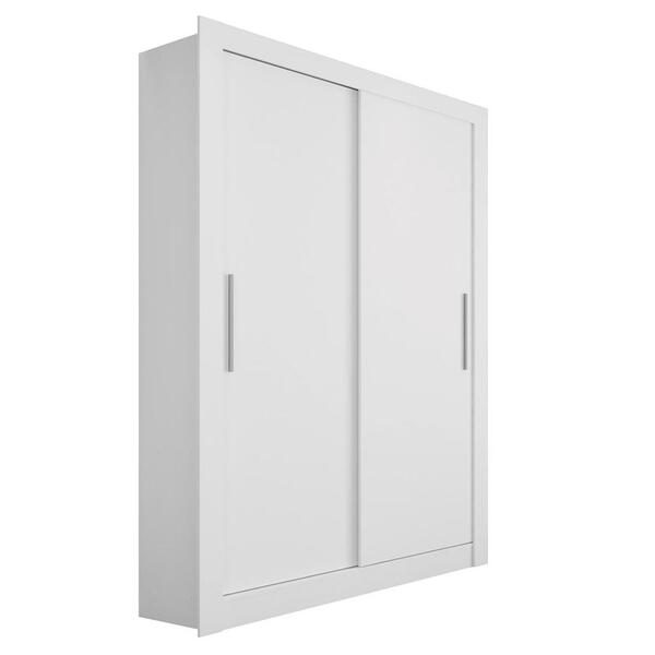 Guarda Roupa Solteiro Grande 2 Portas 2 Gavetas Branco Glass