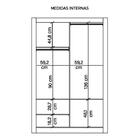 Guarda Roupa Solteiro Grande 2 Portas Glass Branco Caemmun