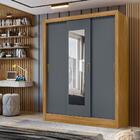 Guarda Roupa Solteiro Grande 3 Portas De Correr Com Espelho F