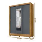 Guarda Roupa Solteiro Grande 3 Portas De Correr Com Espelho F