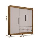 Guarda Roupa Solteiro Grande 3 Portas Freijó Baunilha Cor2234