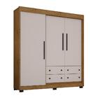 Guarda Roupa Solteiro Grande 3 Portas Freijó Baunilha Cor2234