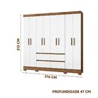 Guarda Roupa Solteiro Grande 8 Portas 216m Naturale Branco Te