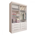 Guarda-roupa Solteiro Guaianases 2 Portas 6 Gavetas Branco -