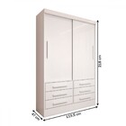 Guarda-roupa Solteiro Guaianases 2 Portas 6 Gavetas Branco -