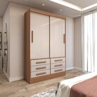 Guarda-roupa Solteiro Guaianases 2 Portas 6 Gavetas Cinamomo/