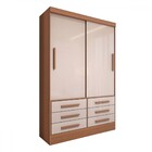 Guarda-roupa Solteiro Guaianases 2 Portas 6 Gavetas Cinamomo/