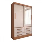 Guarda-roupa Solteiro Guaianases 2 Portas 6 Gavetas Com Espel