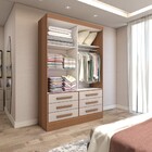 Guarda-roupa Solteiro Guaianases 2 Portas 6 Gavetas Com Espel
