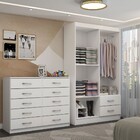 Guarda-roupa Solteiro Hazel 4 Portas 2 Gavetas E Espelho Com