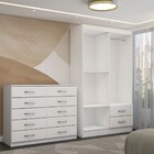 Guarda-roupa Solteiro Hazel 4 Portas 2 Gavetas E Espelho Com