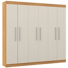 Guarda-roupa Solteiro Hermes 6 Portas 3 Gavetas Carvalho Daka