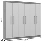 Guarda-roupa Solteiro Hermes 6 Portas 3 Gavetas Carvalho Daka