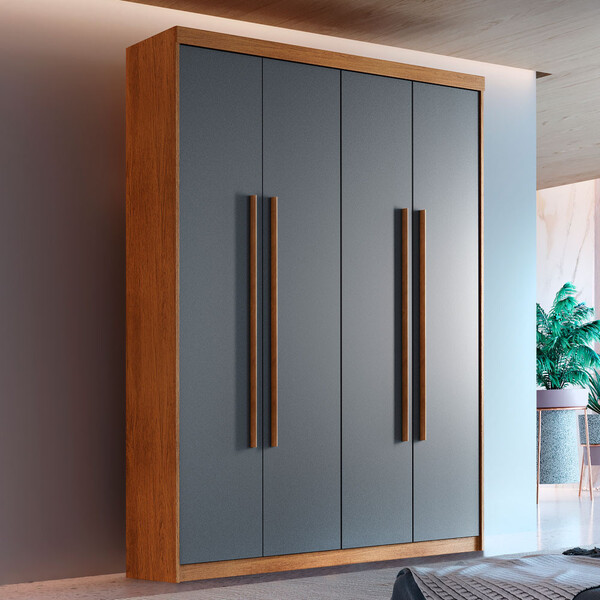 Guarda Roupa Solteiro Heros 4 Portas E 2 Gavetas Moderna