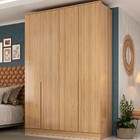 Guarda-roupa Solteiro Hong Kong 4 Portas 2 Gavetas Carvalho -