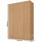 Guarda-roupa Solteiro Hong Kong 4 Portas 2 Gavetas Carvalho -
