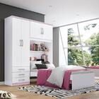 Guarda Roupa Solteiro Hortelã 4 Portas Com Cama - Móveis Henn