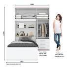 Guarda Roupa Solteiro Hortelã 4 Portas Com Cama - Móveis Henn
