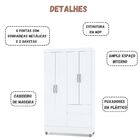 Guarda Roupa Solteiro Ideal Plus 4 Portas Branco Camarim Flex