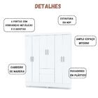 Guarda Roupa Solteiro Ideal Plus 6 Portas Branco Camarim Flex