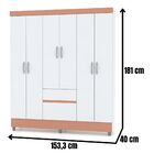 Guarda Roupa Solteiro Ideal Plus 6 Portas Branco Camarim Flex