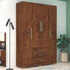 Guarda Roupa Solteiro Impact 150cm 4 Portas 3 Gavetas Imbuia