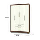 Guarda Roupa Solteiro Impact 150cm 4 Portas 3 Gavetas Imbuia