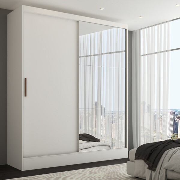 Guarda-roupa Solteiro Istambul 2 Portas 2 Gavetas Com Espelho