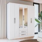 Guarda-roupa Solteiro Kappesberg 2 Espelhos 6 Portas 2 Gaveta