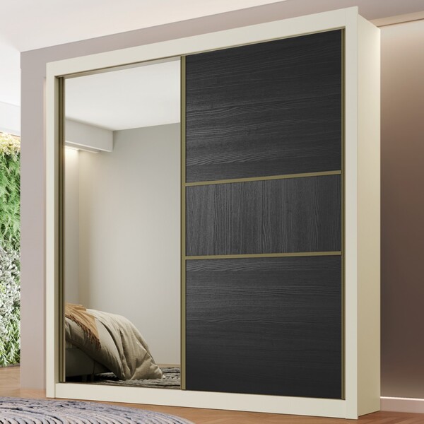 Guarda-roupa Solteiro Kiev 2 Portas 4 Gavetas 100% Mdf Off Wh