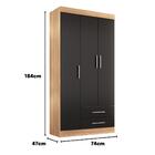 Guarda Roupa Solteiro Kioto 3 Portas 2 Gav